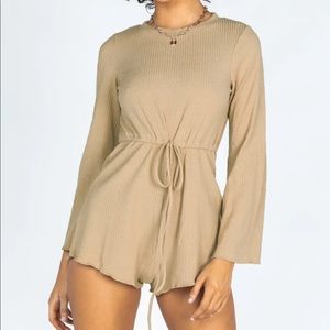 Princess Polly Aiken Romper in Beige, Size 10